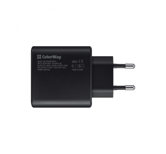 ColorWay Зарядний пристрій ColorWay Power Delivery Port PPS USB Type-C (45W) black (CW-CHS034PD-BK)