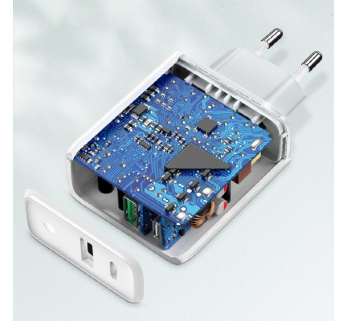 Ugreen Зарядний пристрій Ugreen CD170 36W USB + Type-C Charger (White) (60468)