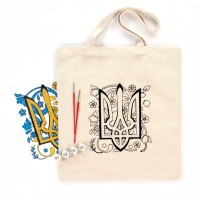 Набір для творчості Rosa екосумка-розмальовка Тризуб 38х42см (4823098537847)