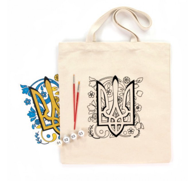 Rosa Набір для творчості Rosa екосумка-розмальовка Тризуб 38х42см (4823098537847)