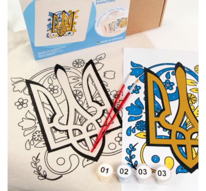 Rosa Набір для творчості Rosa екосумка-розмальовка Тризуб 38х42см (4823098537847)