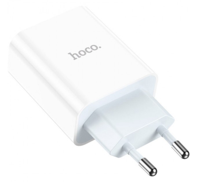 HOCO Зарядний пристрій HOCO C97A 1xUSB-C PD20W + 1xUSB QC3.0 White (6931474766076)