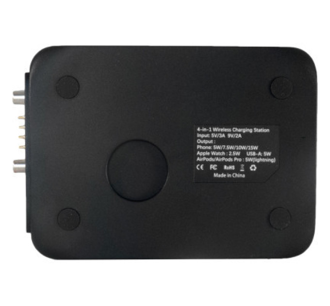 Extradigital Зарядний пристрій Extradigital 4-in-1 Wireless charging for iPhone / iWatch / Airpods (W8) Black (CWE1533)