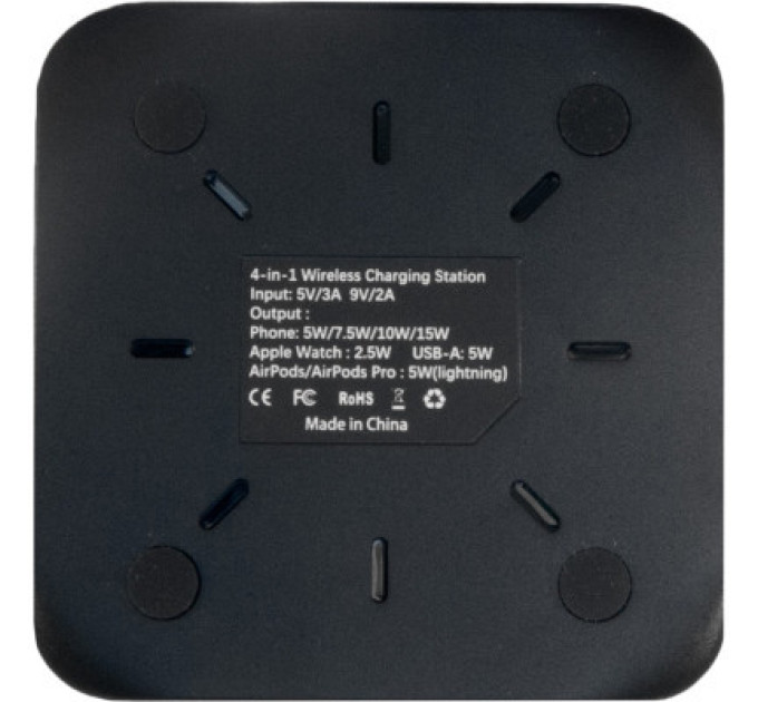 Extradigital Зарядний пристрій Extradigital 4-in-1 Wireless charging for iPhone / iWatch / Airpods (W8) Black (CWE1533)