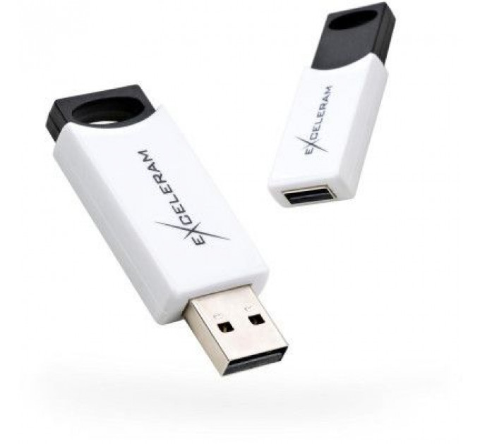 USB флеш накопичувач eXceleram 64GB H2 Series White/Black USB 2.0 (EXU2H2W64)