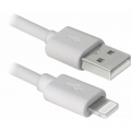 Defender Дата кабель USB 2.0 AM to Lightning 1.0m ACH01-03BH white Defender (87479)
