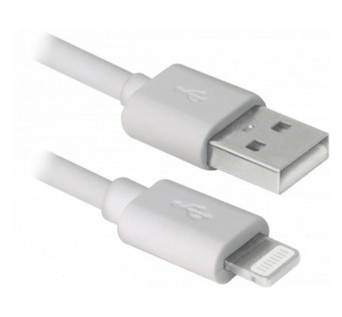 Defender Дата кабель USB 2.0 AM to Lightning 1.0m ACH01-03BH white Defender (87479)