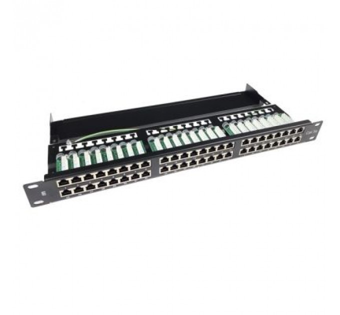 Патч-панель Eserver 19" 48хRJ-45 STP 1U cat. 5e з організатором кабеля (WT-2409-cat 5e)