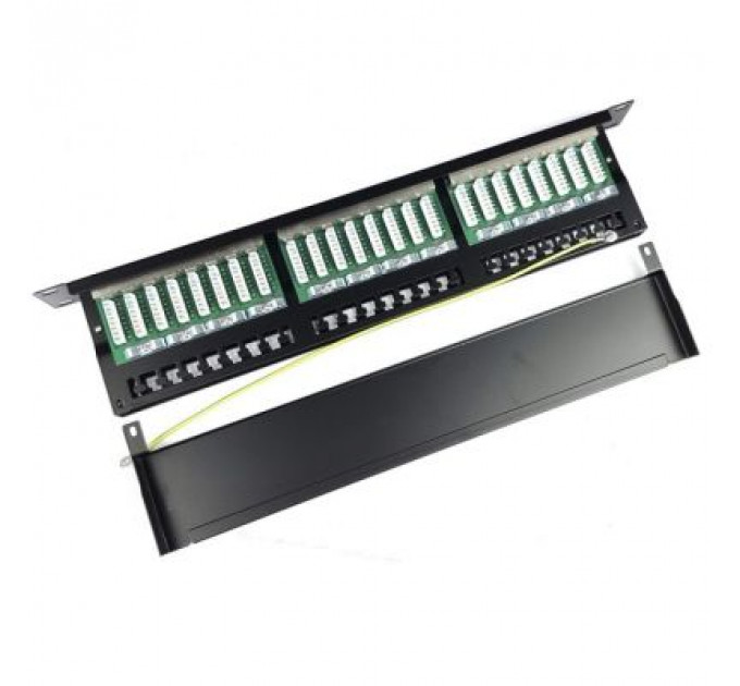 Патч-панель Eserver 19" 48хRJ-45 STP 1U cat. 5e з організатором кабеля (WT-2409-cat 5e)