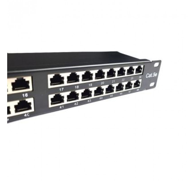 Патч-панель Eserver 19" 48хRJ-45 STP 1U cat. 5e з організатором кабеля (WT-2409-cat 5e)