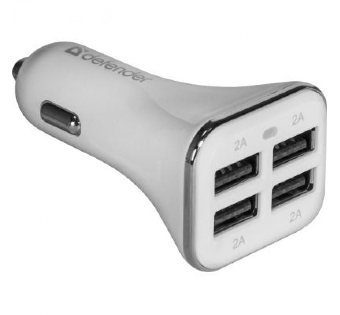 Defender Зарядний пристрій Defender UCA-05 авто, 4 порта USB, 5V / 8A (83567)